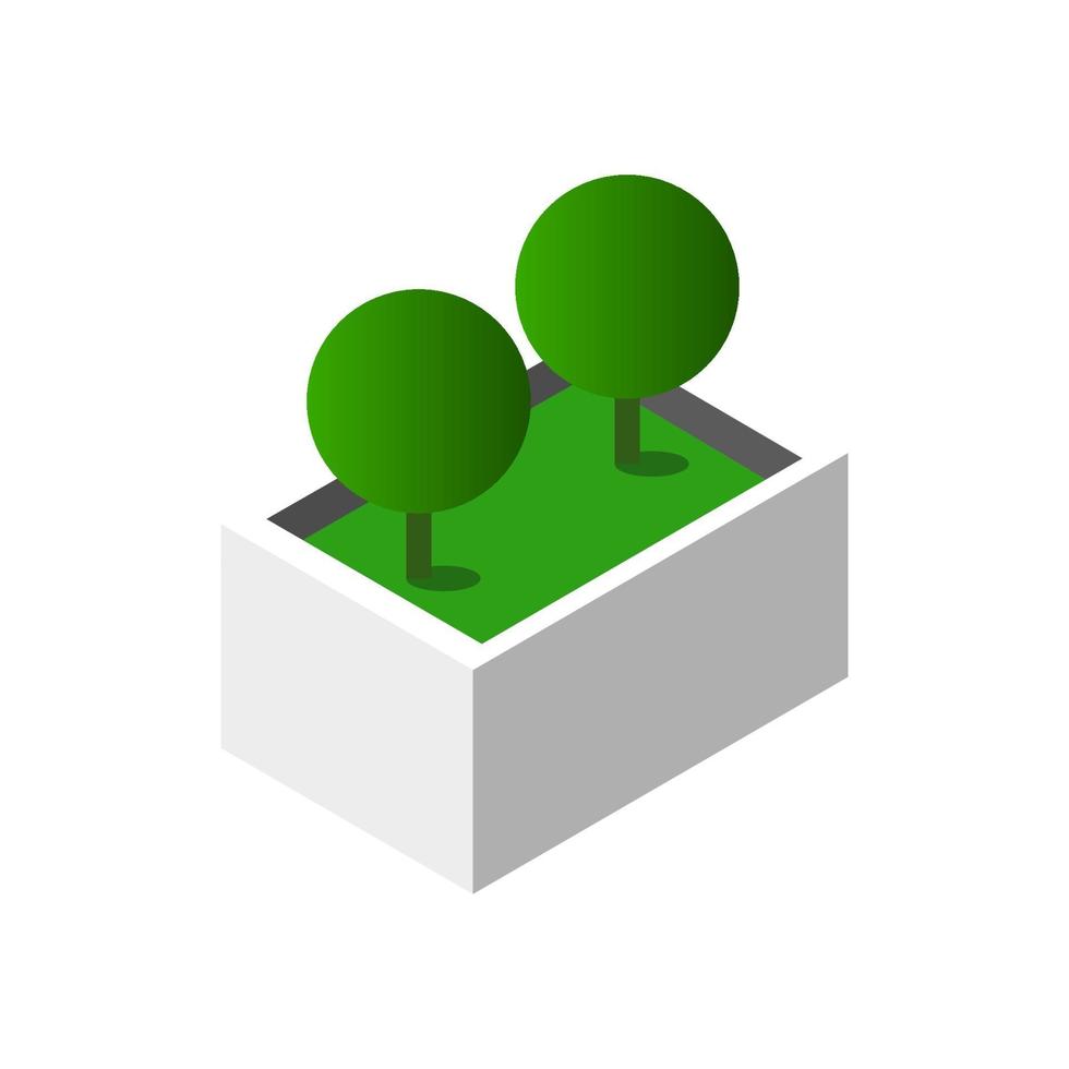 Isometric Plant On White Background vector