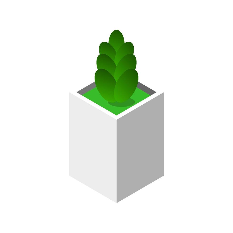 Isometric Plant On White Background vector