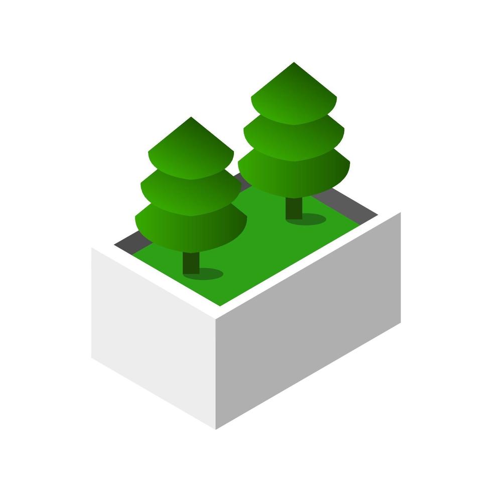 Isometric Plant On White Background vector