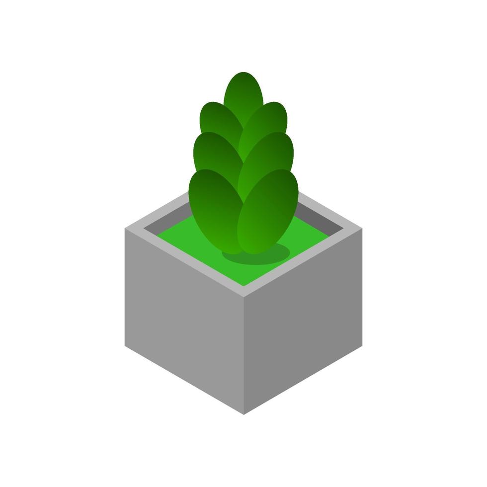 Isometric Plant On White Background vector