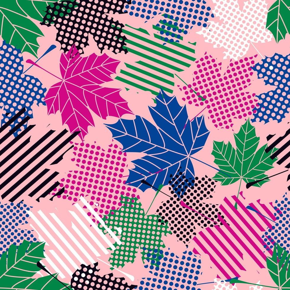 Modern seamless pattern maple leaves vector