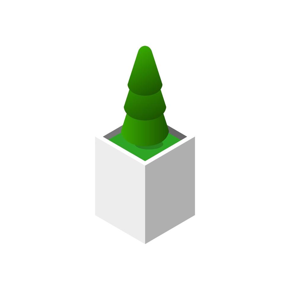 Isometric Plant On White Background vector