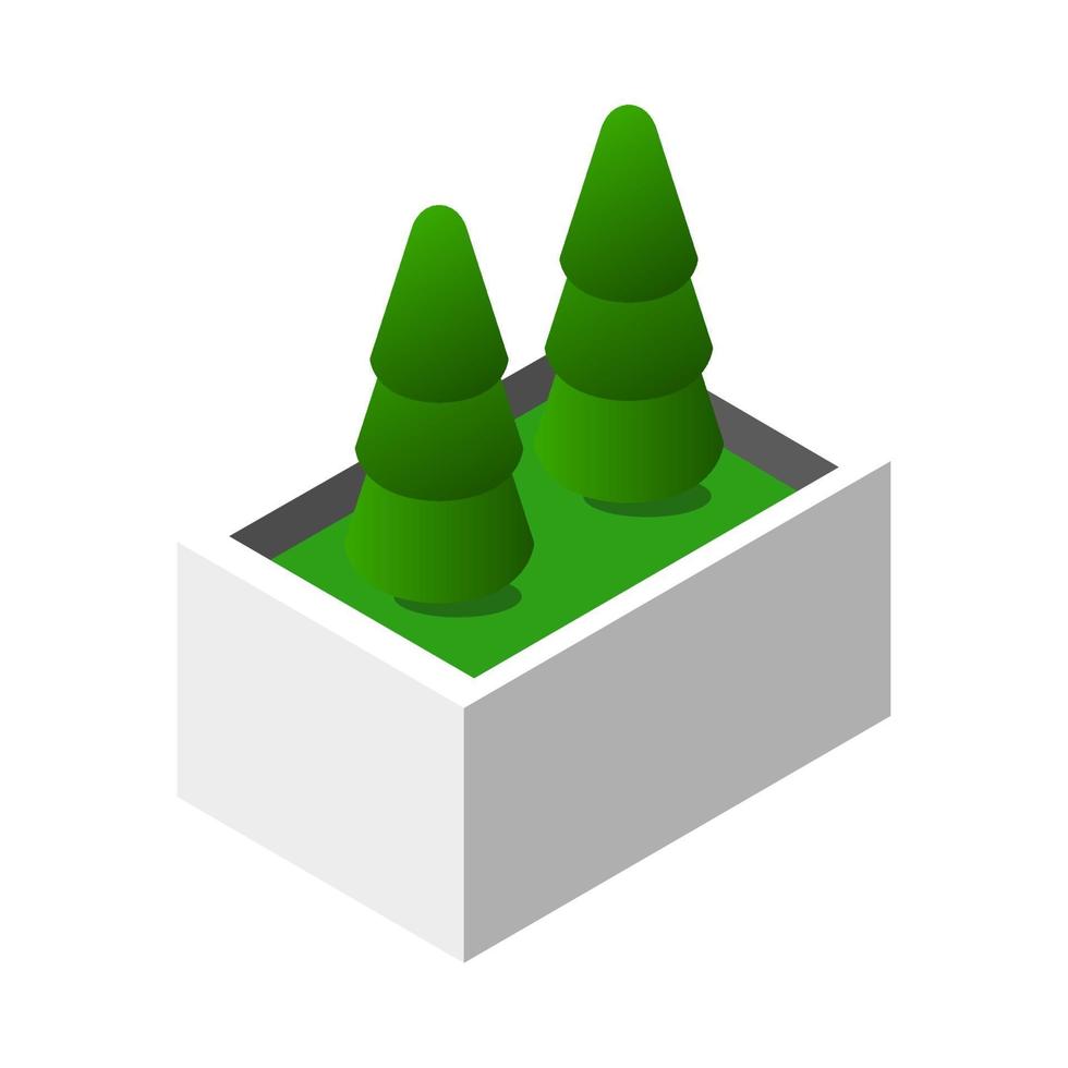 Isometric Plant On White Background vector