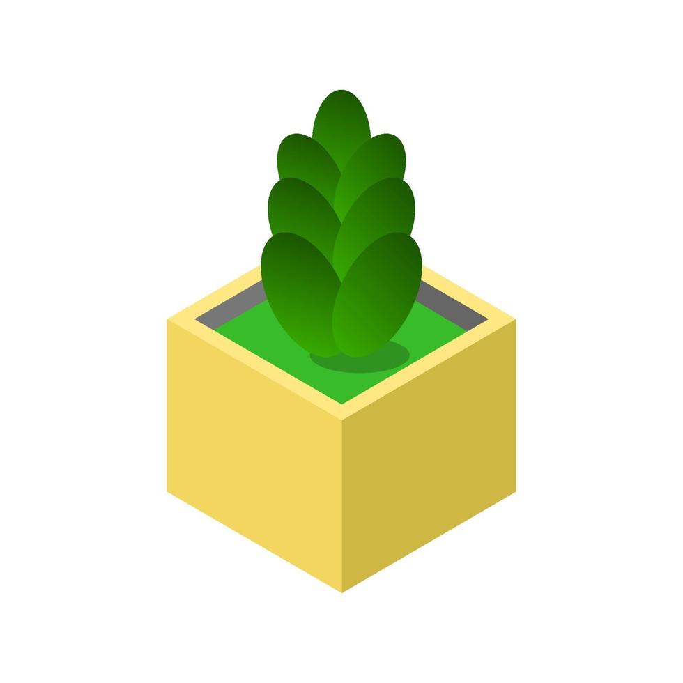 Isometric Plant On White Background vector