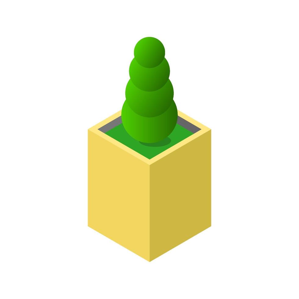 Isometric Plant On White Background vector