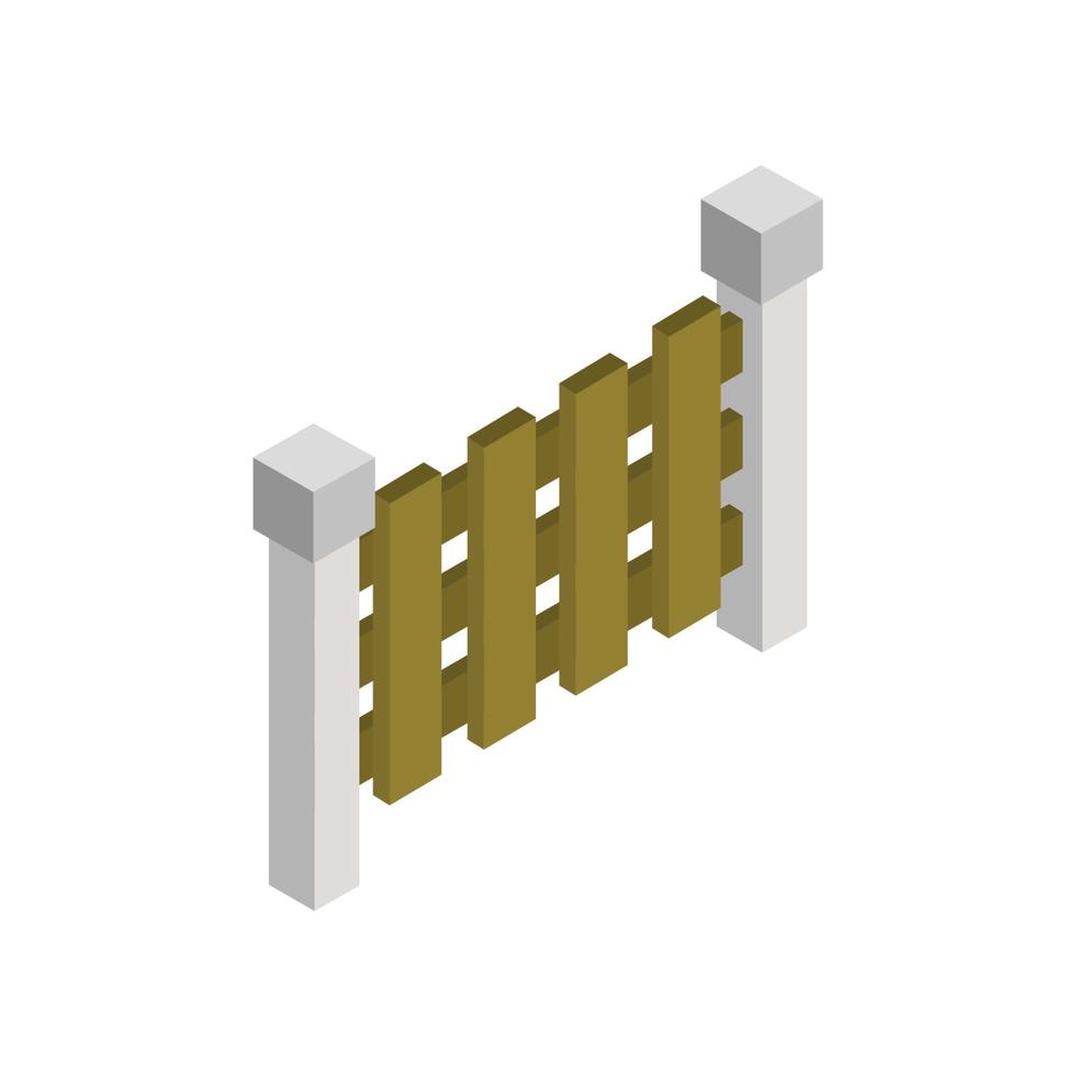 Isometric Fence On White Background vector