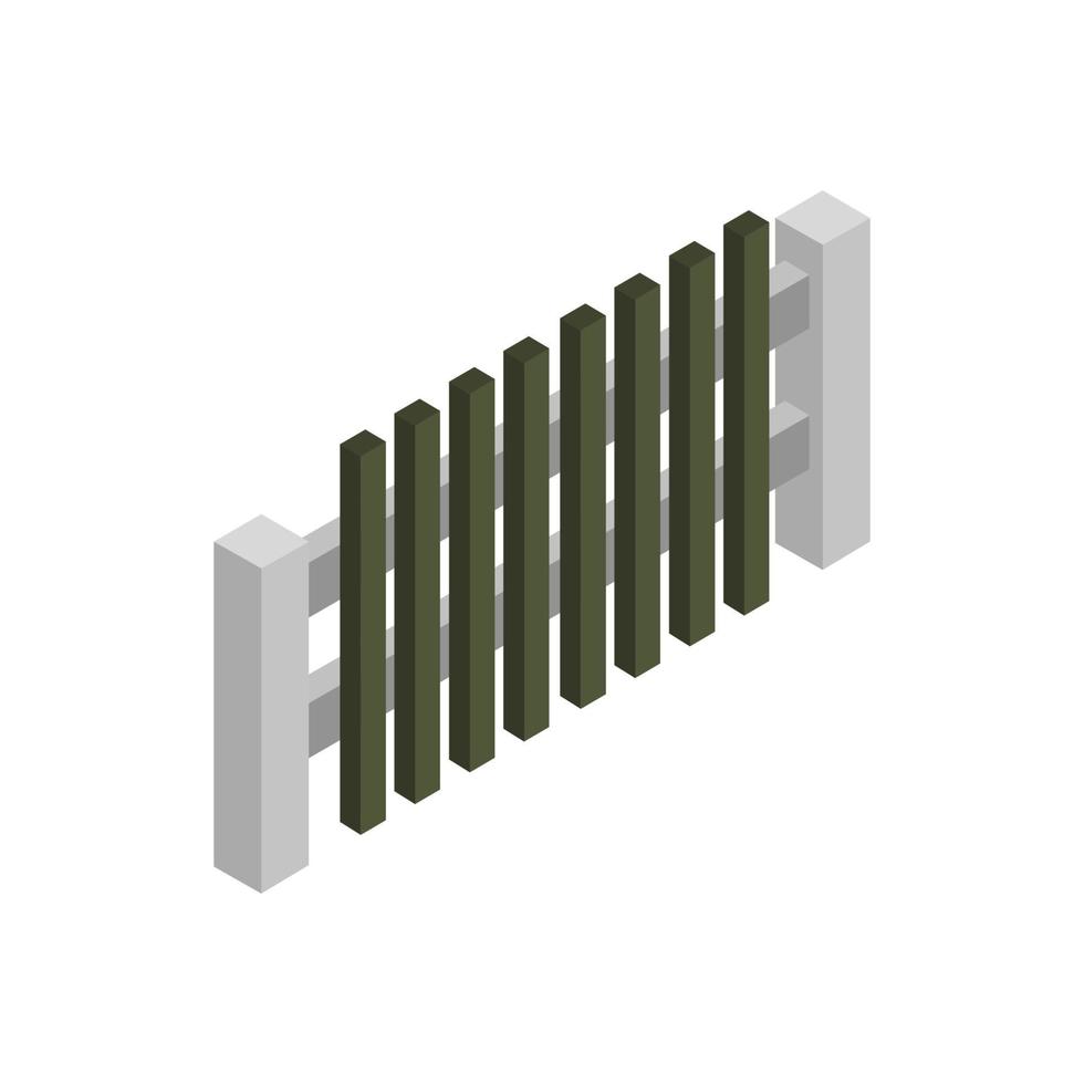 Isometric Fence On White Background vector