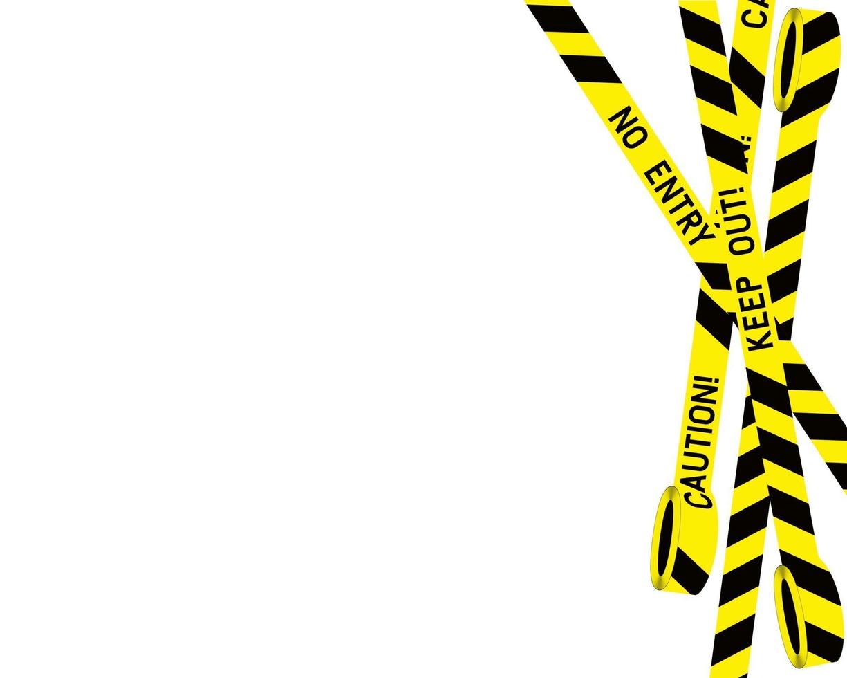 Horizontal frame of police black and yellow ribbons on a white background vector