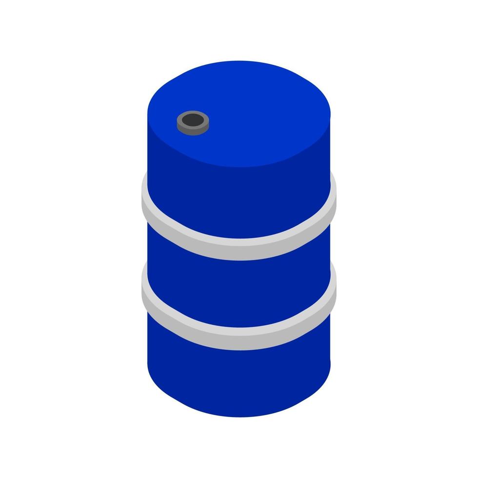 Isometric Oil Barrel On White Background vector