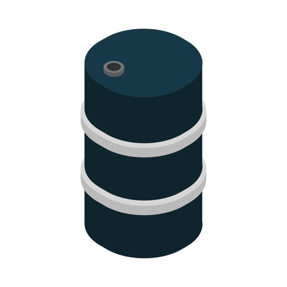 Isometric Oil Barrel On White Background vector