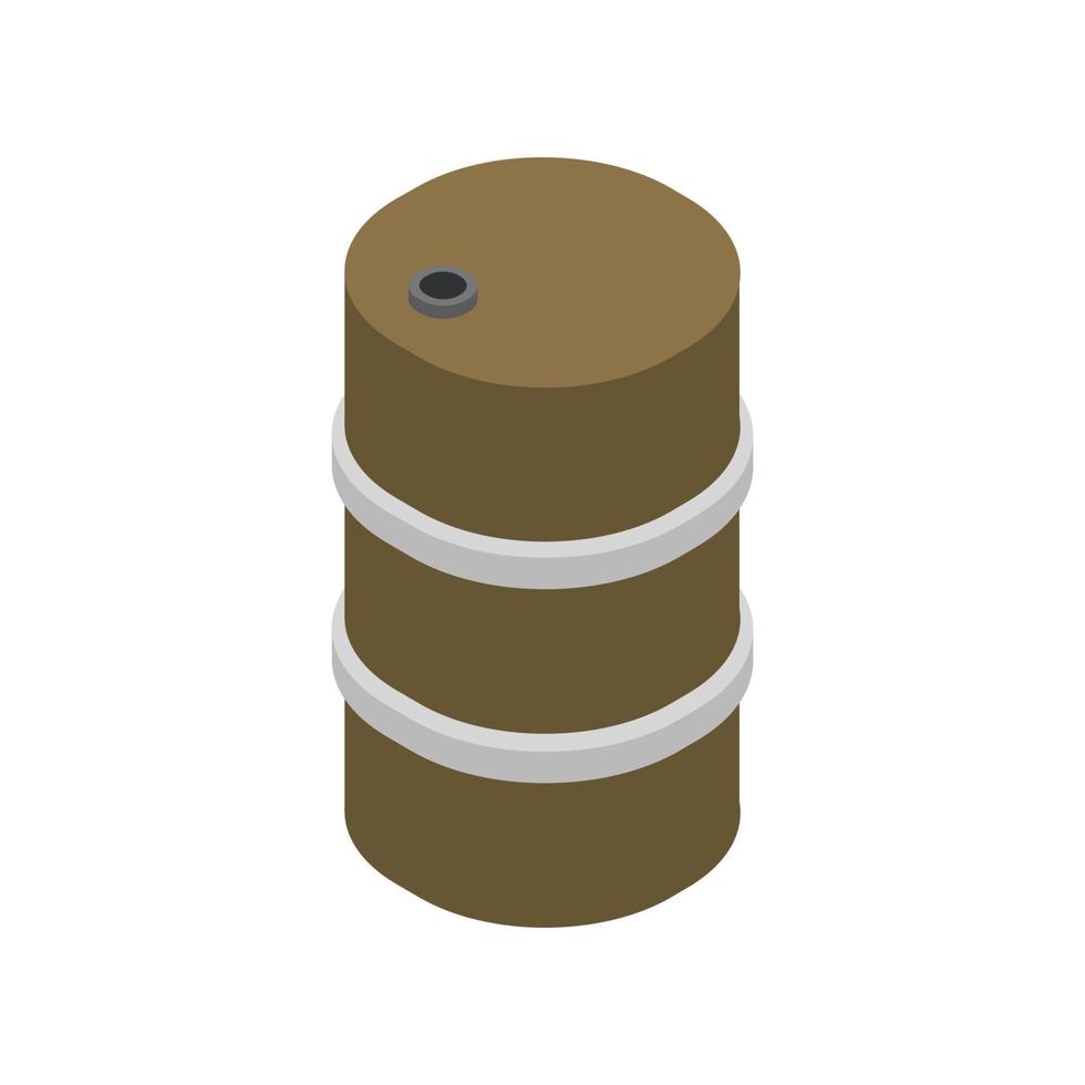 Isometric Oil Barrel On White Background vector