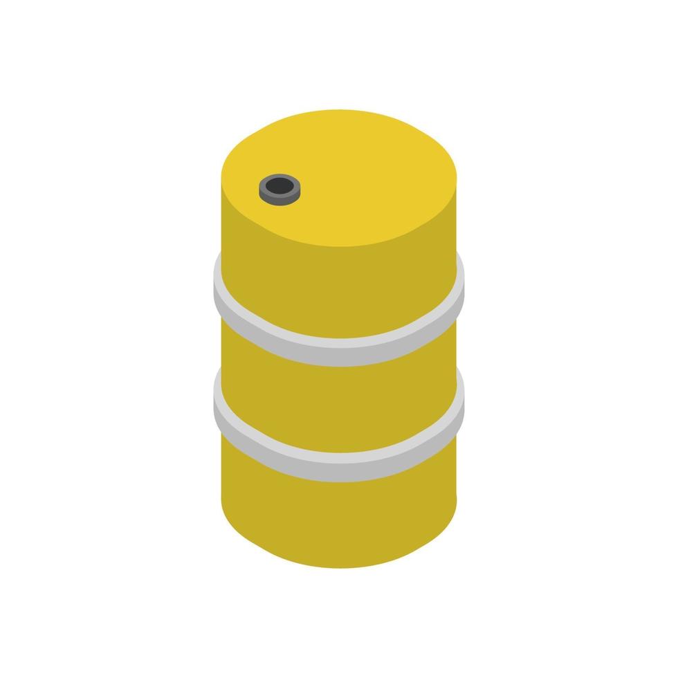 Isometric Oil Barrel On White Background vector
