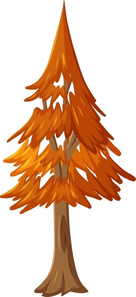 Isolated autumn tree on white background vector