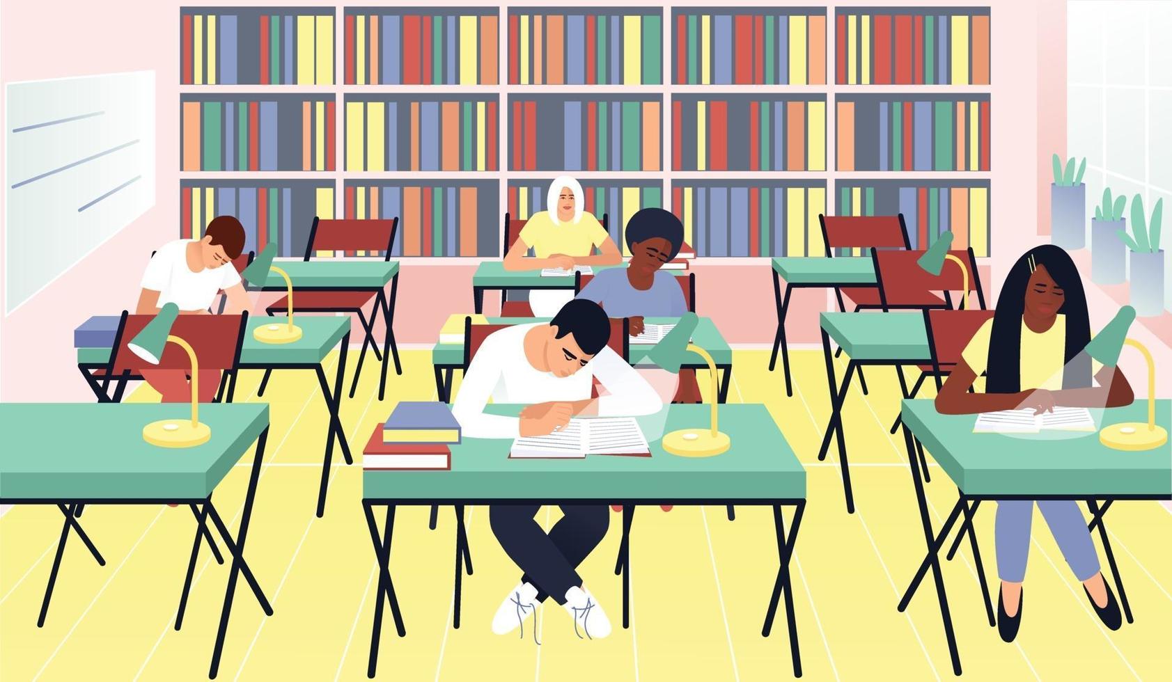 Student library in a flat style vector