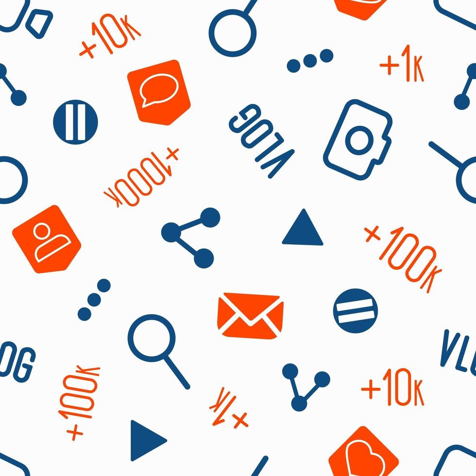 Seamless pattern  social network icons vector