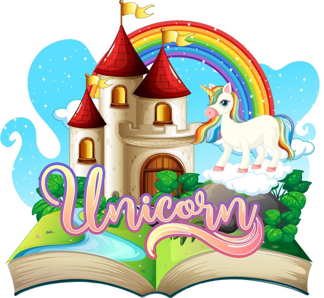 3D pop up book with fairy tale theme vector