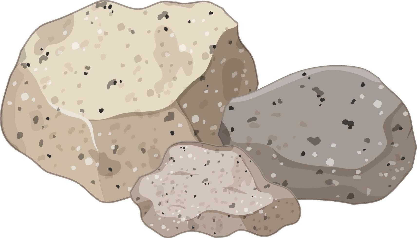 Group of granite stones on white background vector