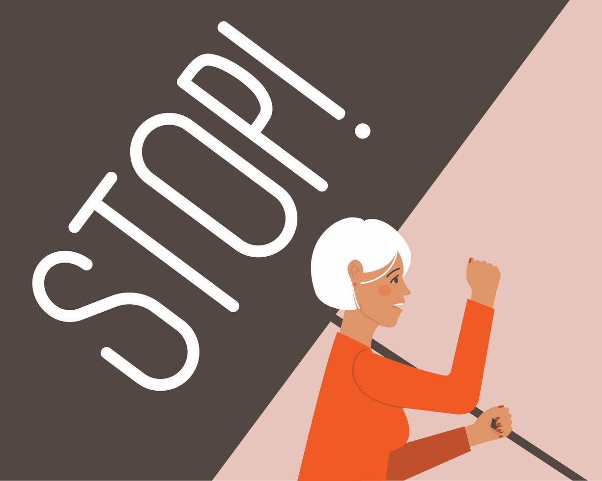 Woman with a stop poster vector