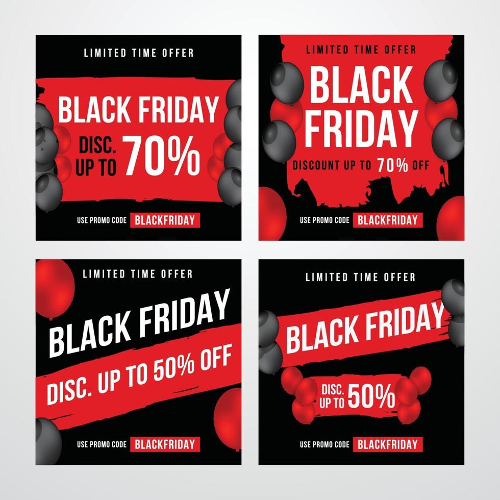black friday social media post vector