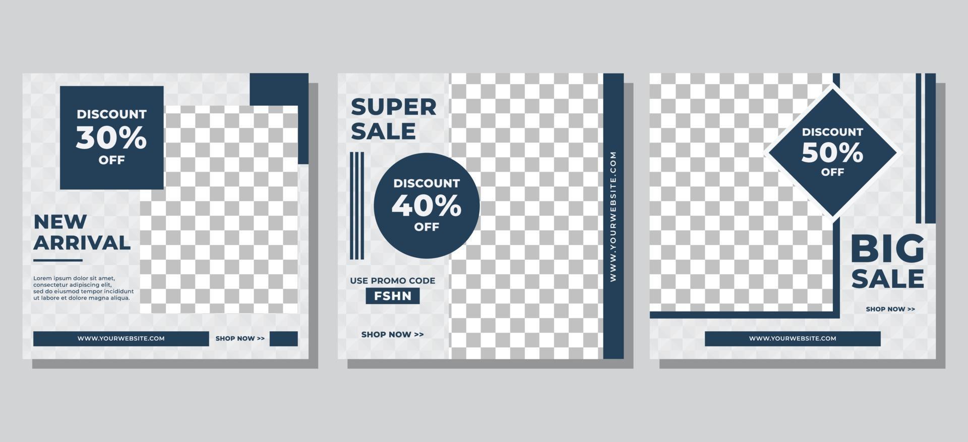Fashion sale social media post template vector