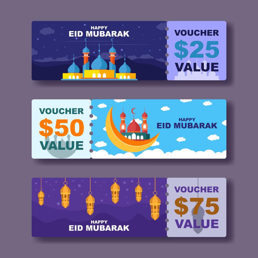 Happy Eid Mubarak Voucher vector