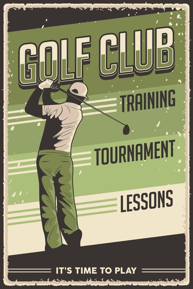 Retro Vintage Golf Poster Sign vector