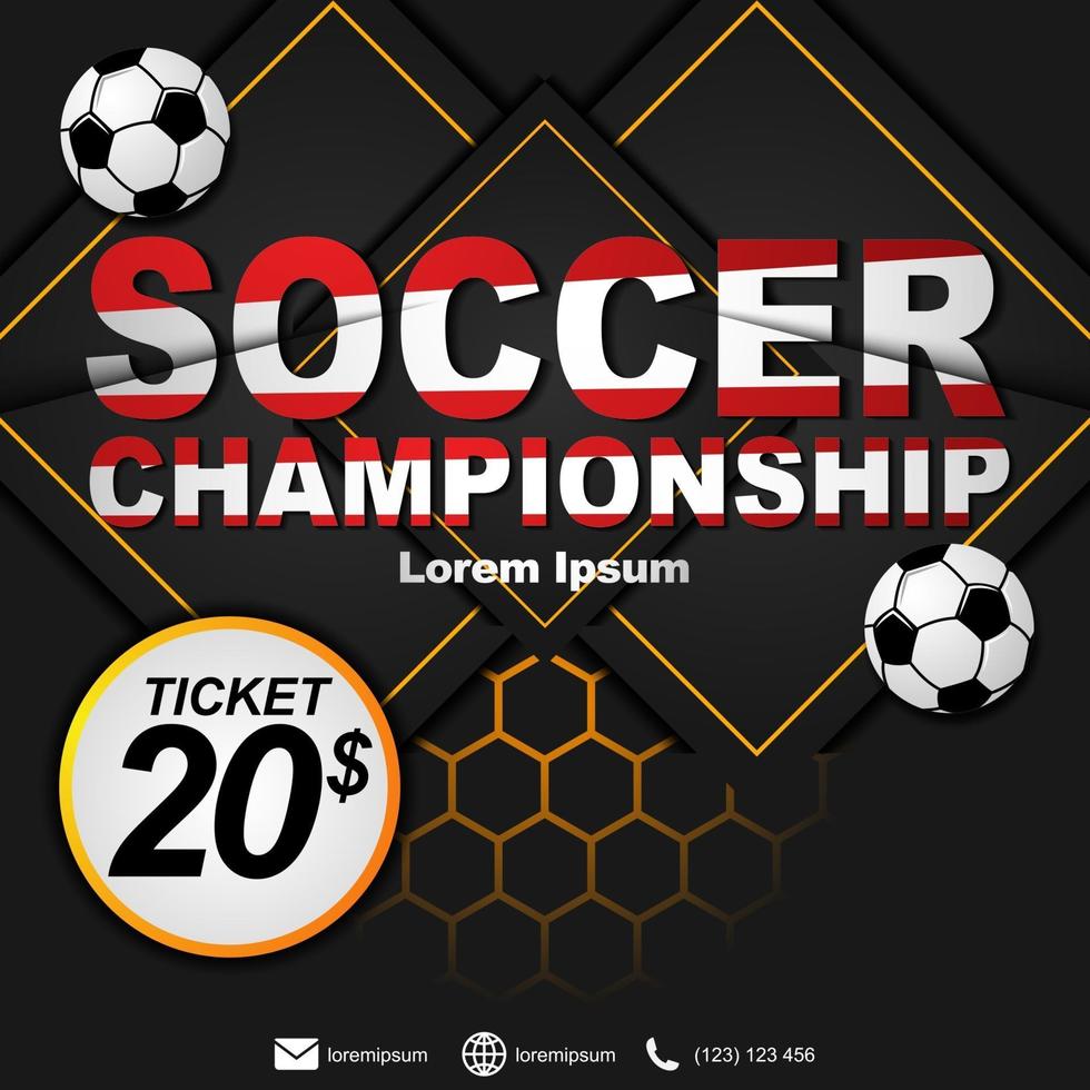 plantilla de publicación de redes sociales para el campeonato de fútbol. cartel del campeonato de fútbol. vector