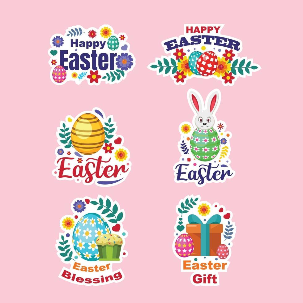 Cut Easter Sticker Set 2184527 Vector Art at Vecteezy