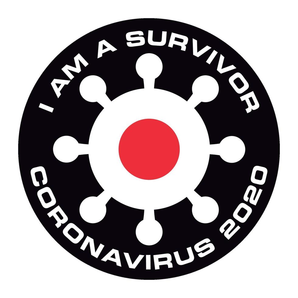 I am survivor of coronavirus 2020 japan flag sticker vector