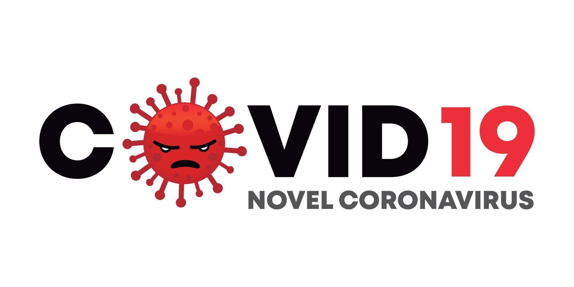 Covid 19 Novel coronavirus cartoon virus design vector