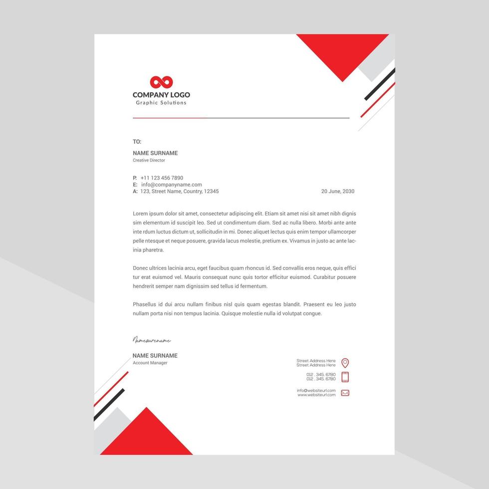 Creative letterhead Template design Template Design vector