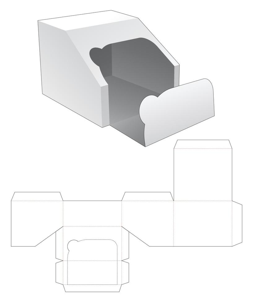 Zipping chamfered packaging die cut template vector