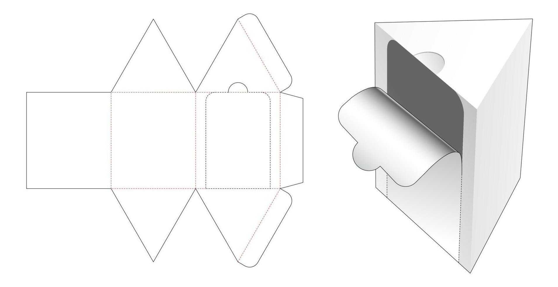 Zipping Triangular packaging die cut template vector