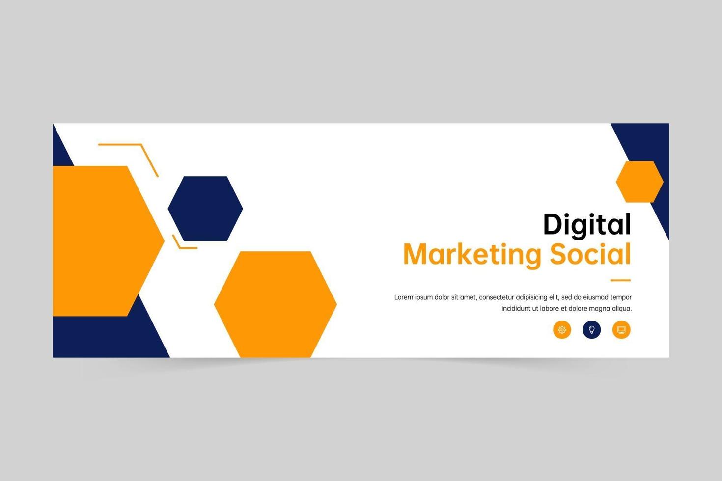 Digital marketing banner cover and web banner template vector