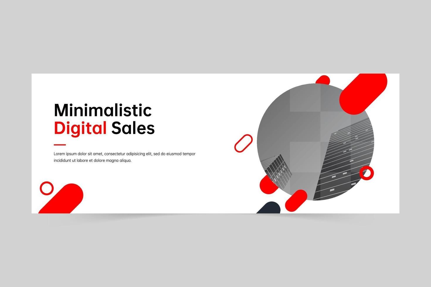 Minimalistic geometric professional digital marketing agency banner template vector