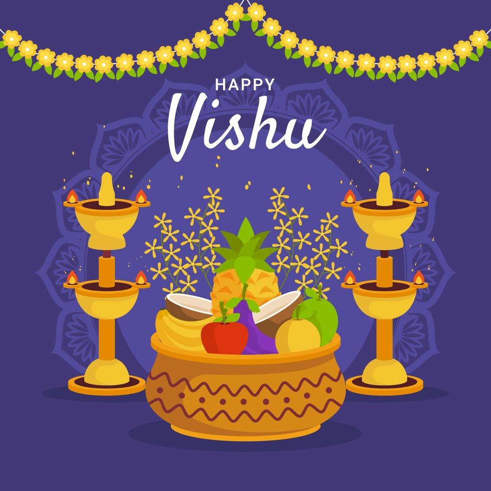 Happy Vishu Background vector