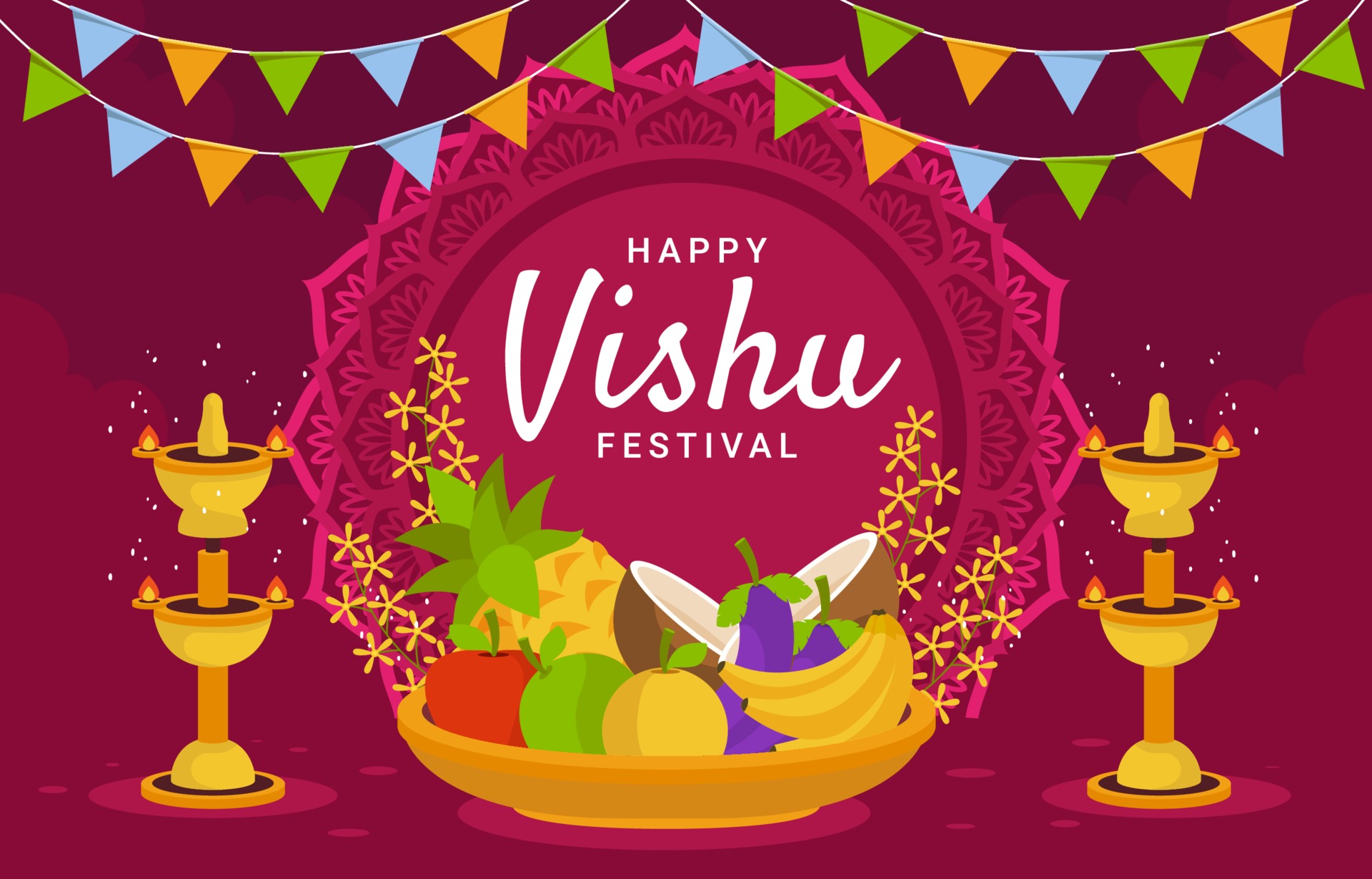 Happy Vishu Background 2184682 Vector Art at Vecteezy