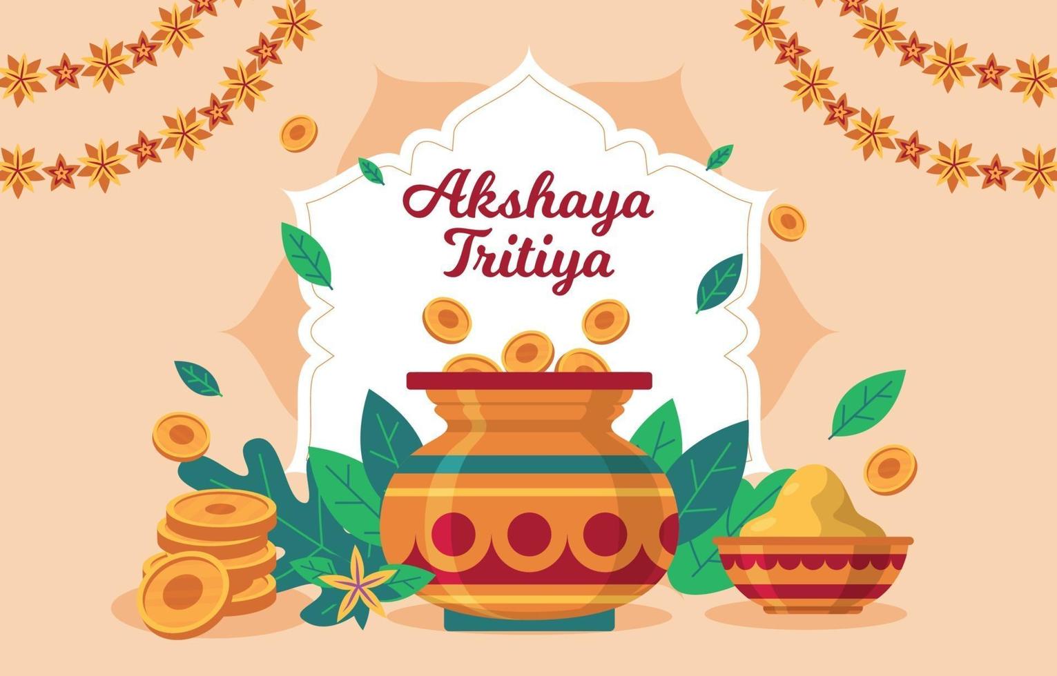 feliz akshaya tritiya fondo vector