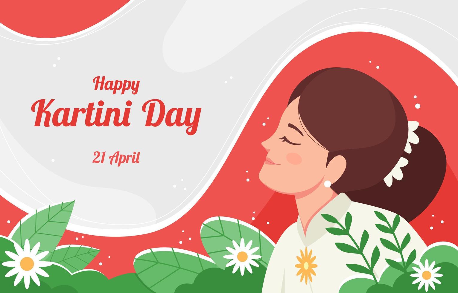 feliz dia de kartini diseño vector