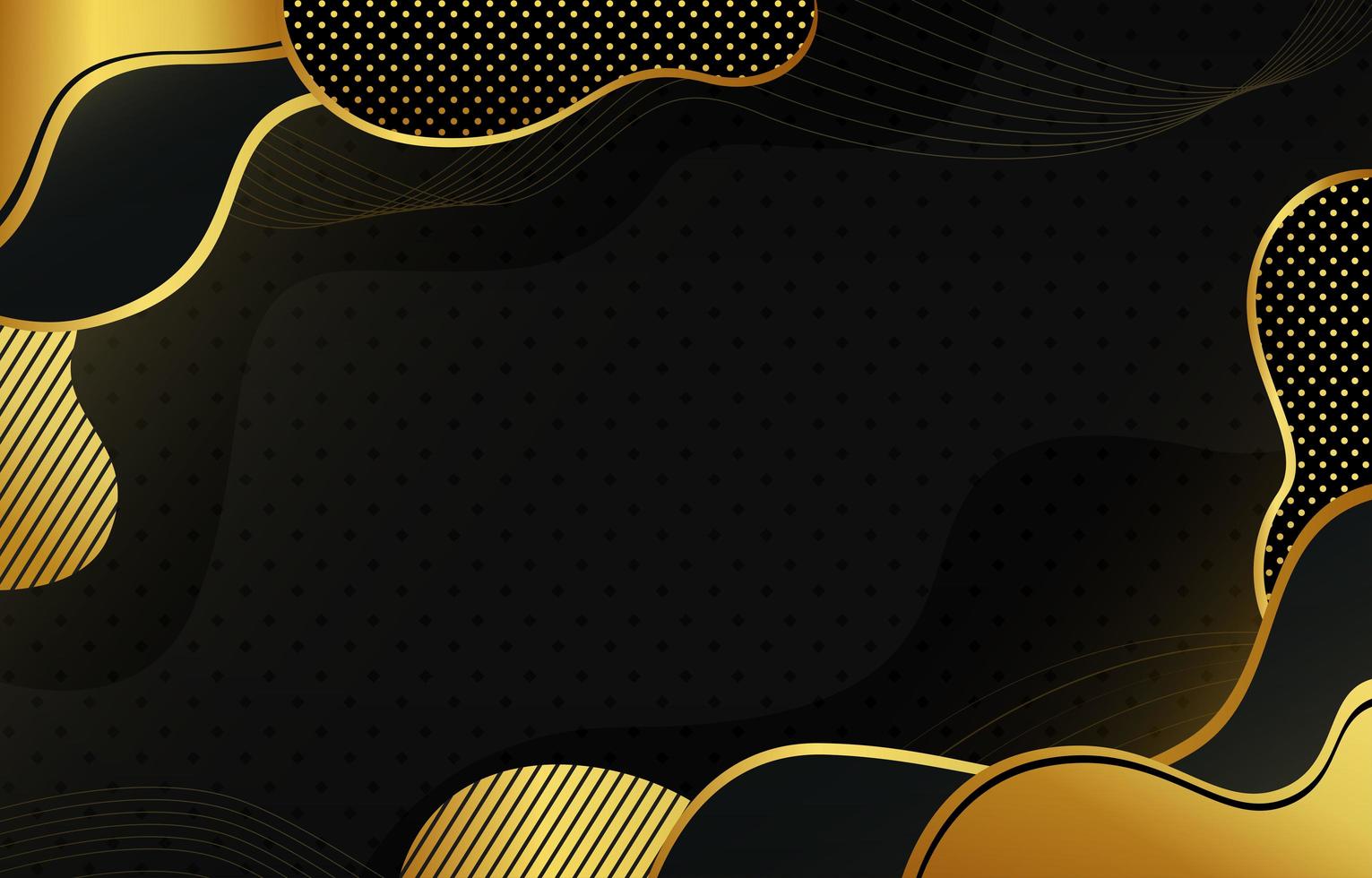 Abctract wave black gold background vector