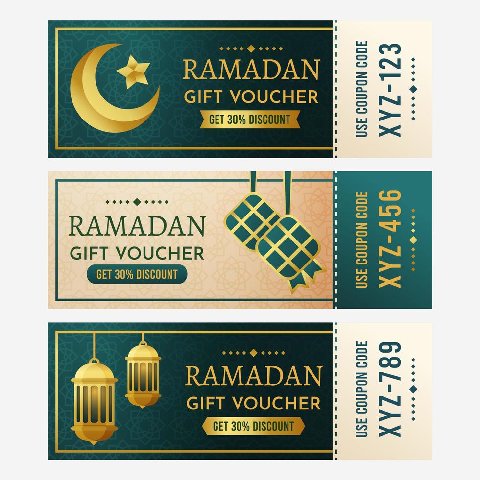 Ramadan gift voucher collections vector