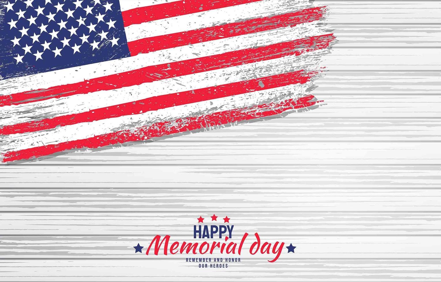 American Memorial Day with Wood background vector