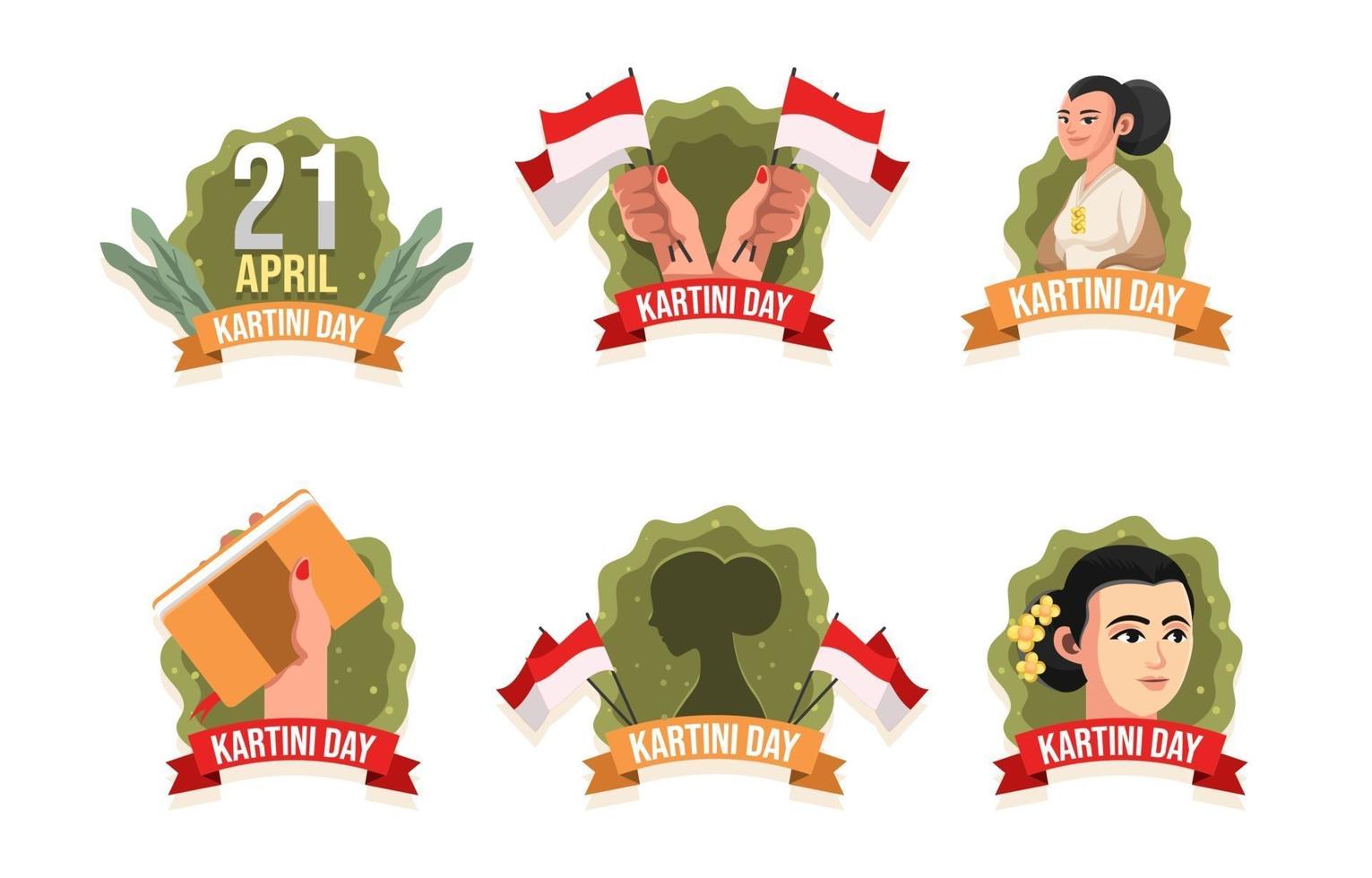 Celebrating Woman Kartini Day Badge vector