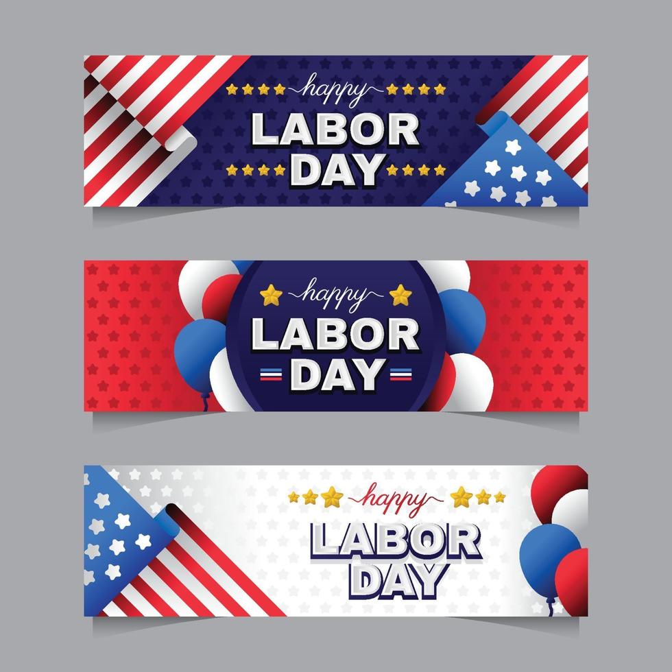 Labor Day Banner Collection vector