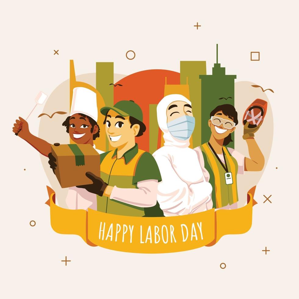 feliz dia del trabajo vector