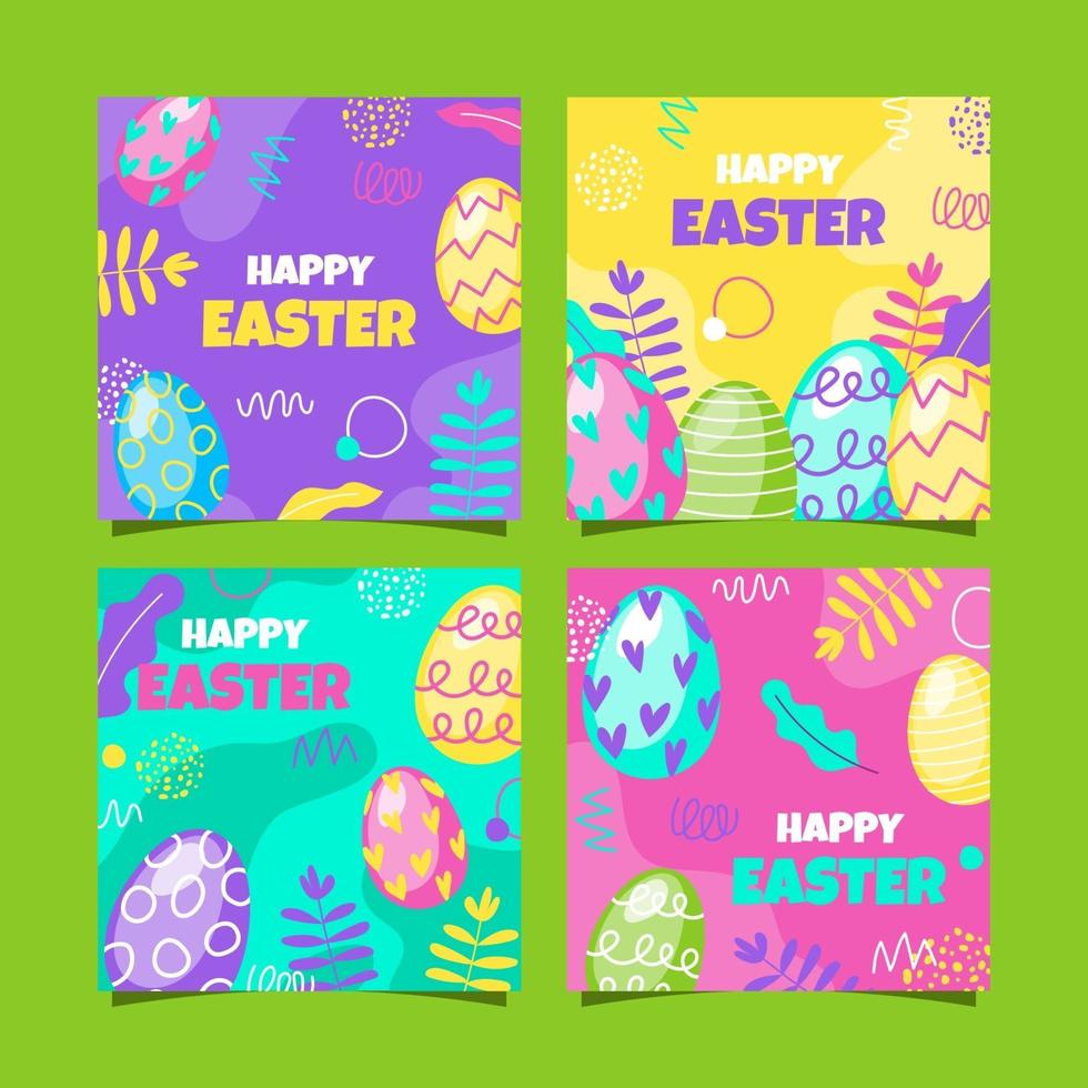Happy Easter Social Media Post vector