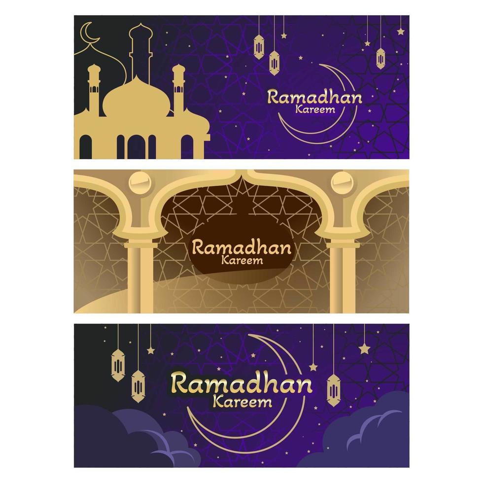 Ramadhan Kareem Greeting Banner vector