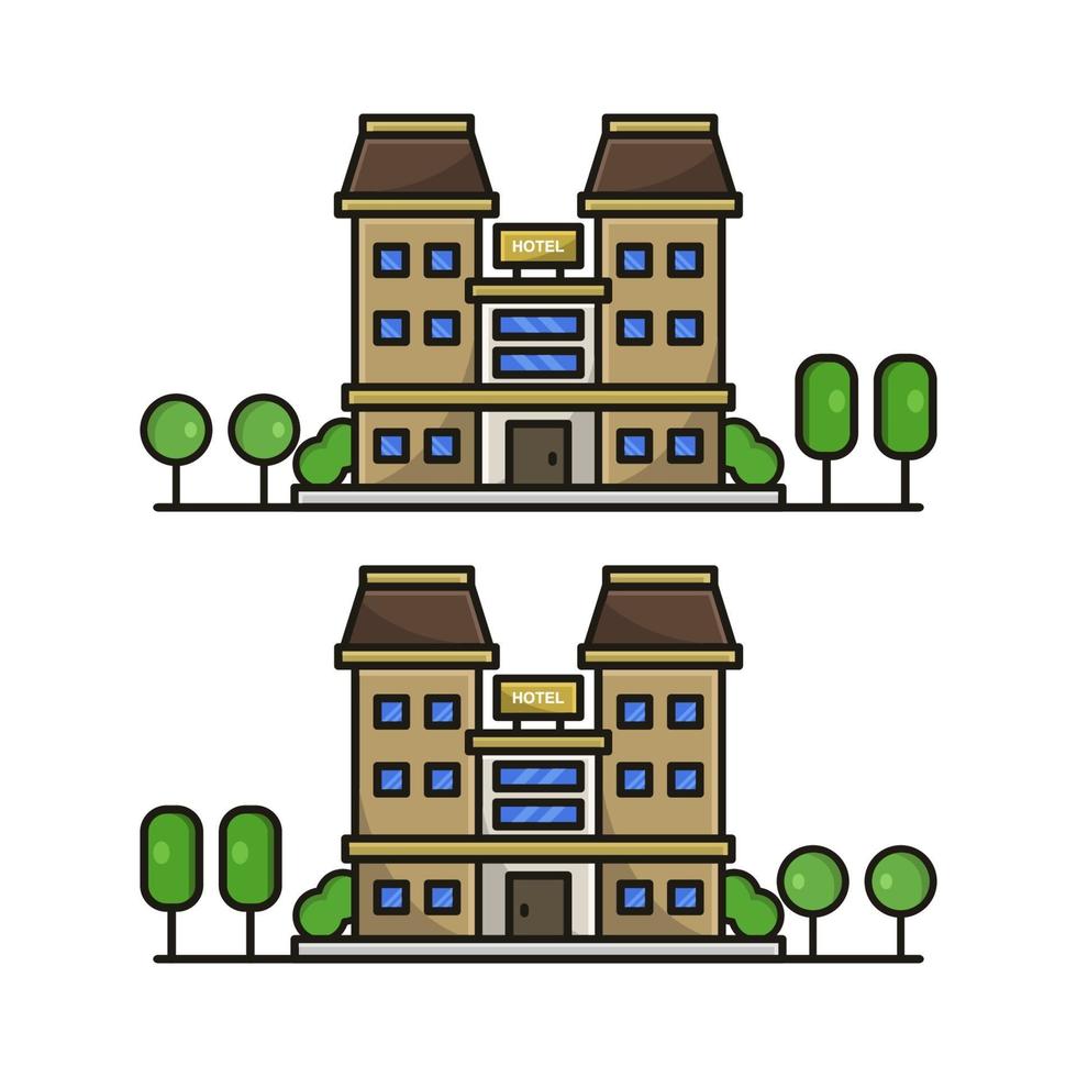Hotel On White Background vector