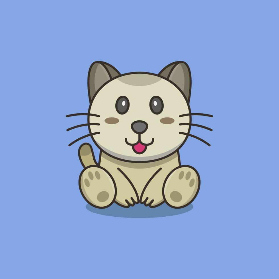 Cat On Blue Background vector