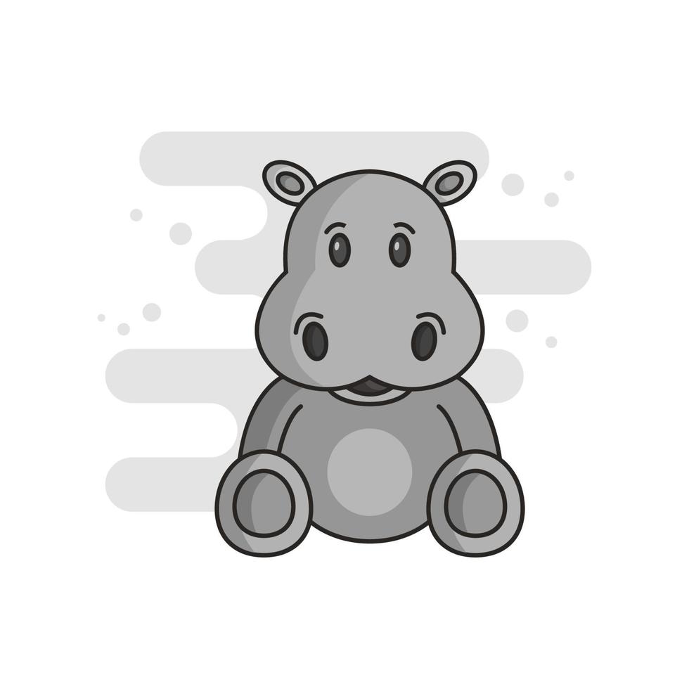 Hippo On White Background vector